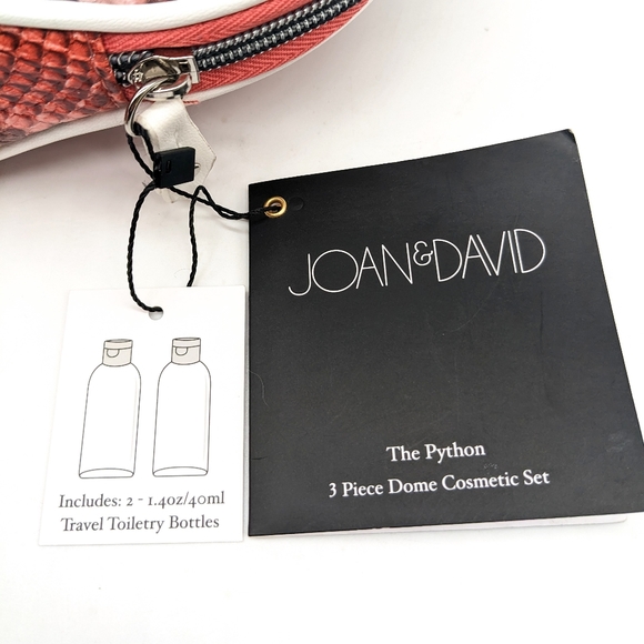 Joan & David Python Travel Cosmetic Toiletry Bags 3 Piece Set Pink JDC2751 - Picture 5 of 6